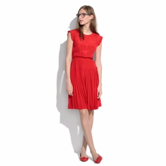 Madewell Silk Drop Pleat Dress - Picture 1 of 10